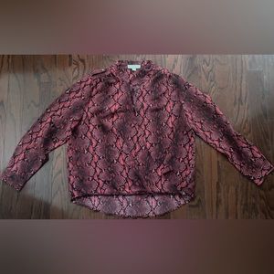 Michael Kors red snake skin pattern blouse